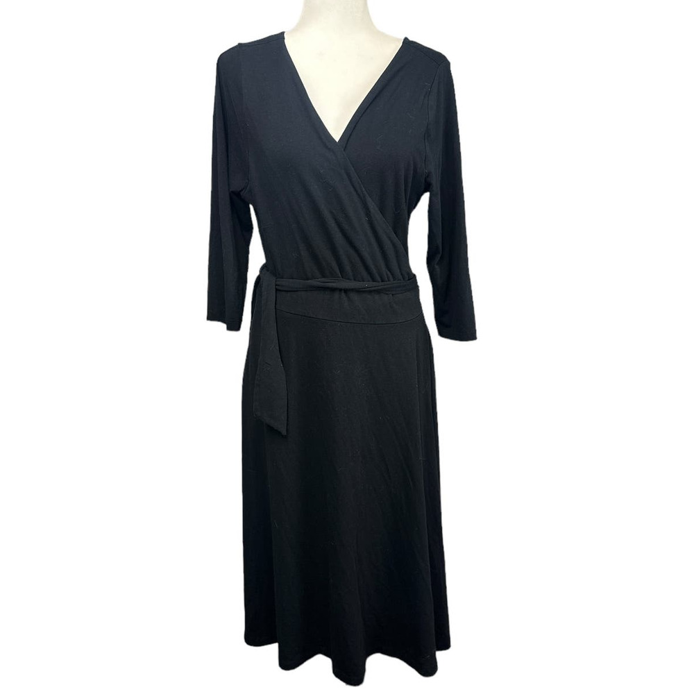 Soft Surroundings Wrap Dress Black Size Large